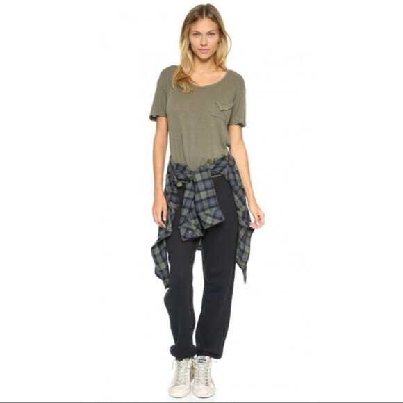 Revolve LNA Short Sleeve Torn Pocket Tee Oversized T-Shirt Scoop Neck Size XS - Picture 3 of 11